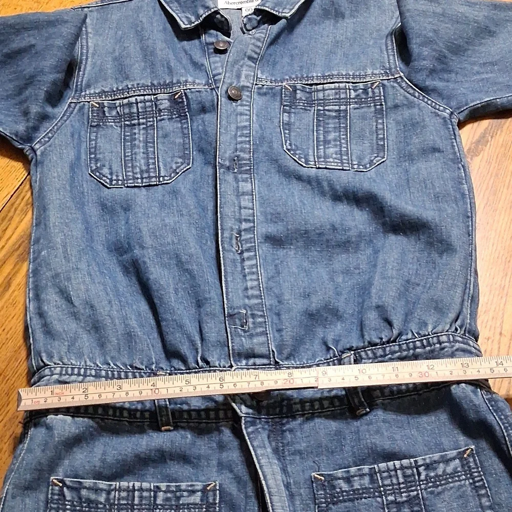 ABERCROMBIE & FITCH ROMPER Jean 00 Women BLUE Denim Preowned Used Long Sleeves - Picture 4 of 8